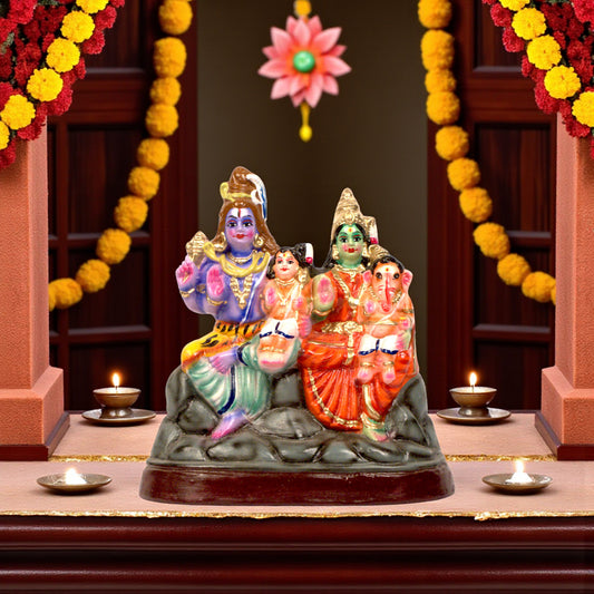 Lord Shiva Parivar statue for home temple décor