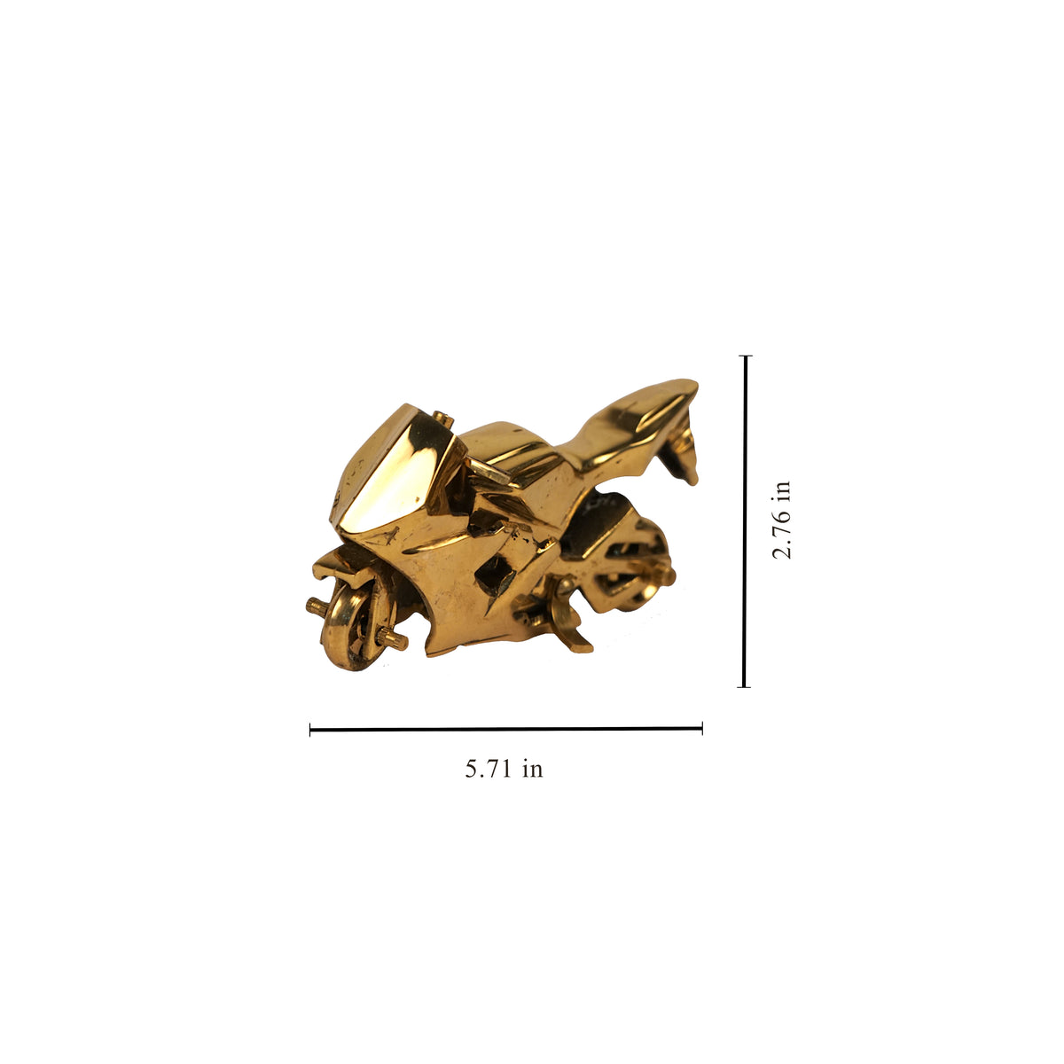 Sports Bike Brass Miniature – Handcrafted Decor
