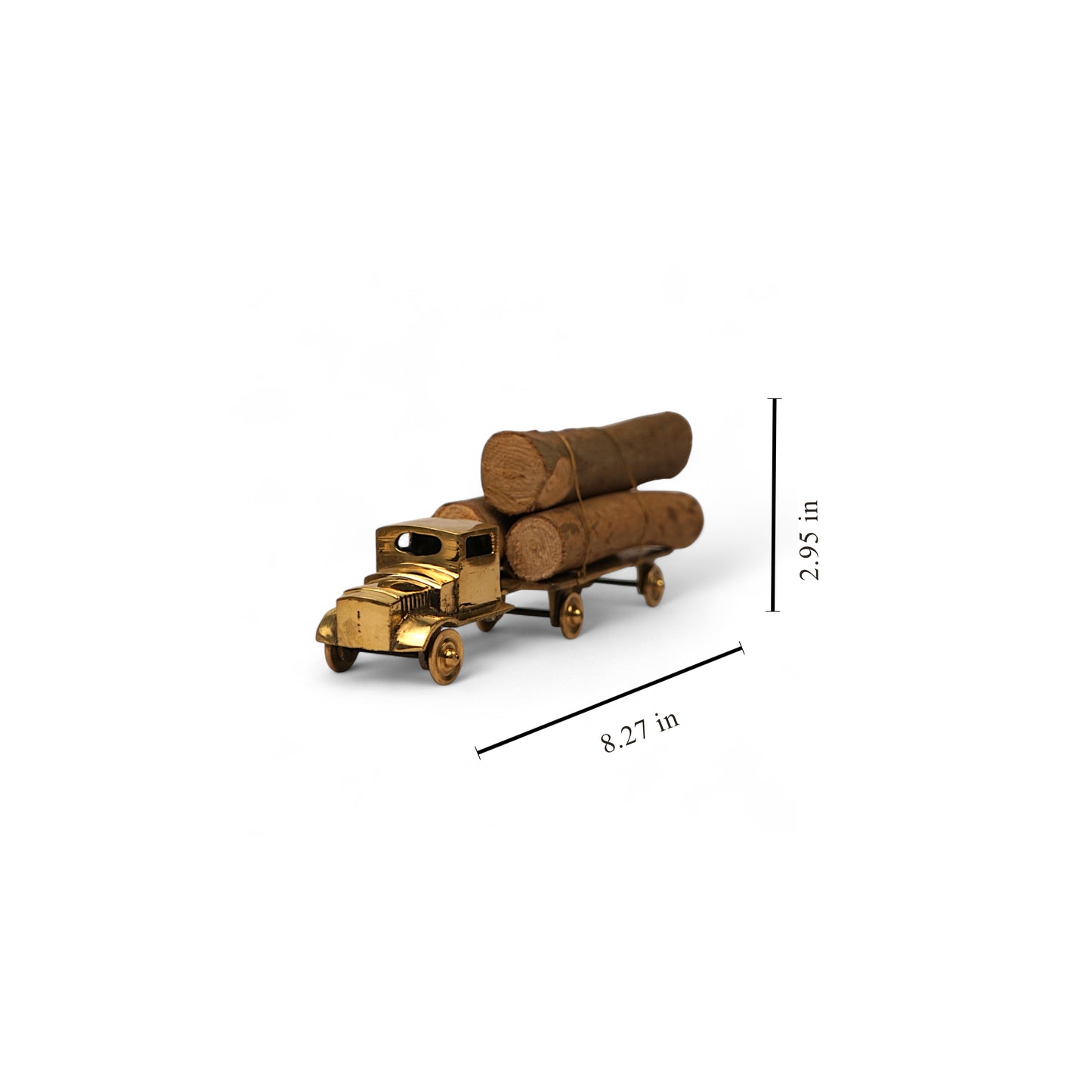 Brass log carrier truck miniature