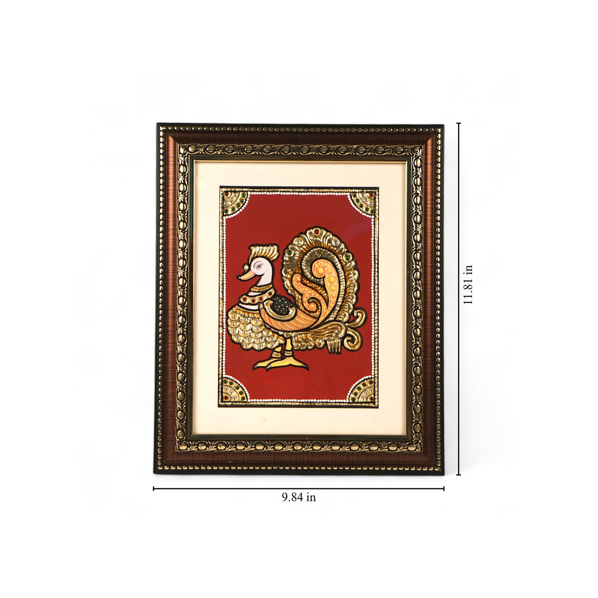 Annam Divine Swan Gold Tanjore Art Panel
