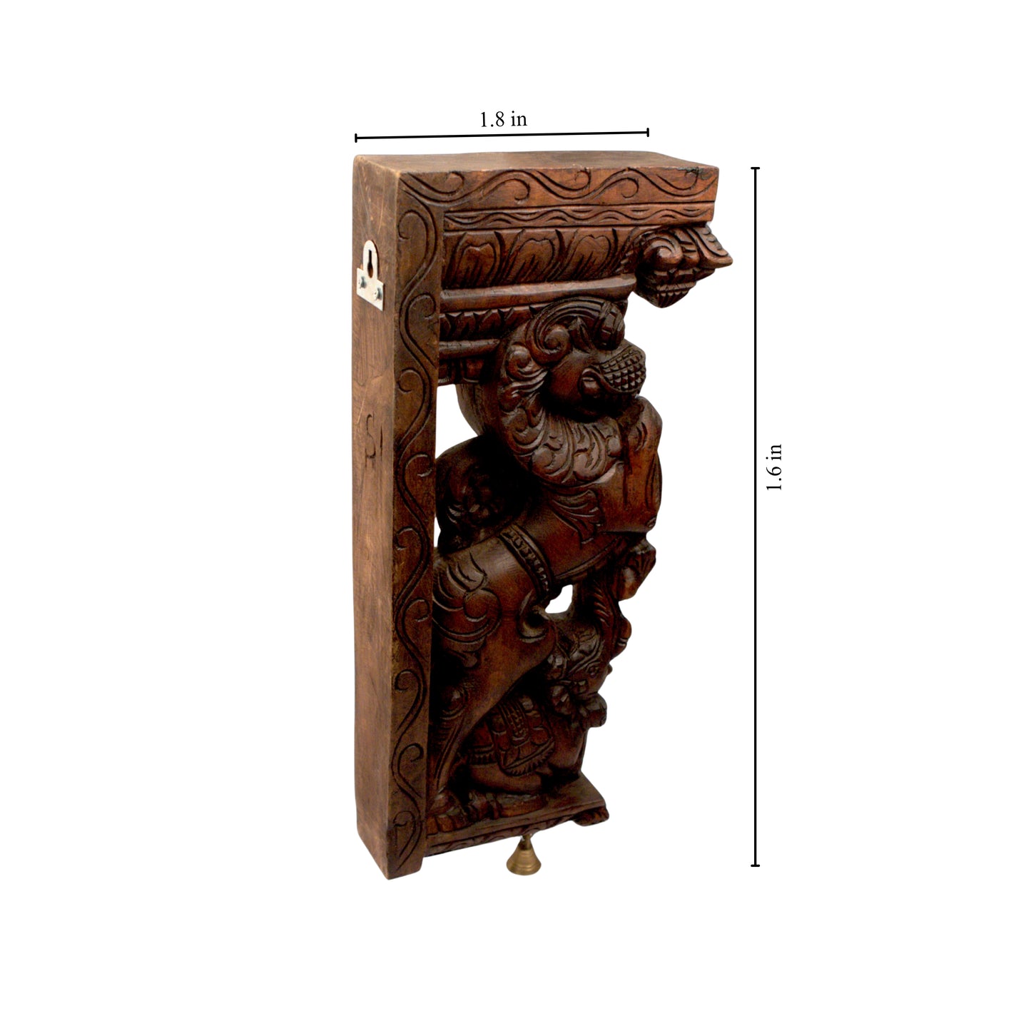 Yaali Elephant Wooden Bracket – Temple Decor
