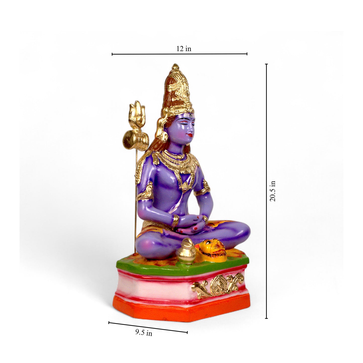 Yoga Shivan Hand-Painted Eco-Friendly Paper-Mâché Statue – Spiritual Decor for Meditation & Navratri Golu