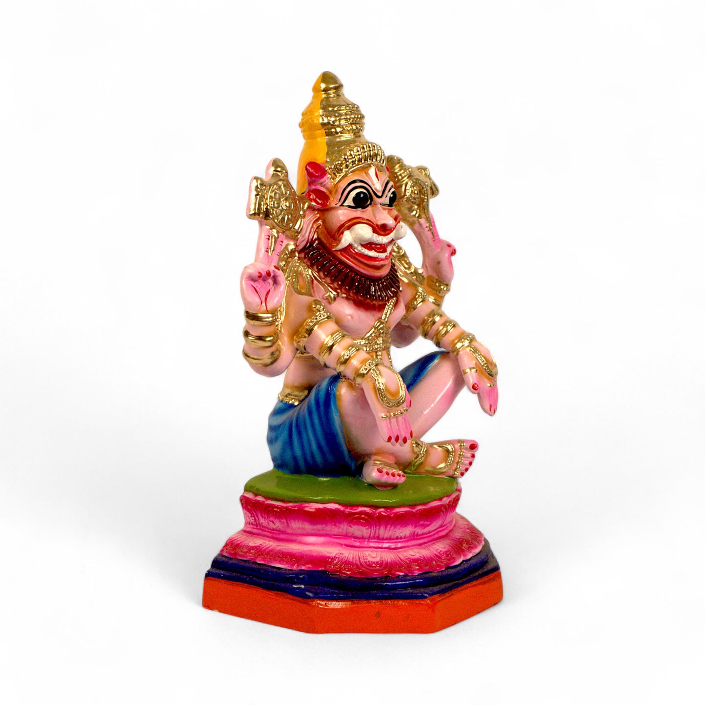 Yoga Narasimha Eco-Friendly Paper-Mâché Handcrafted Figurine – Navratri Golu & Spiritual Décor