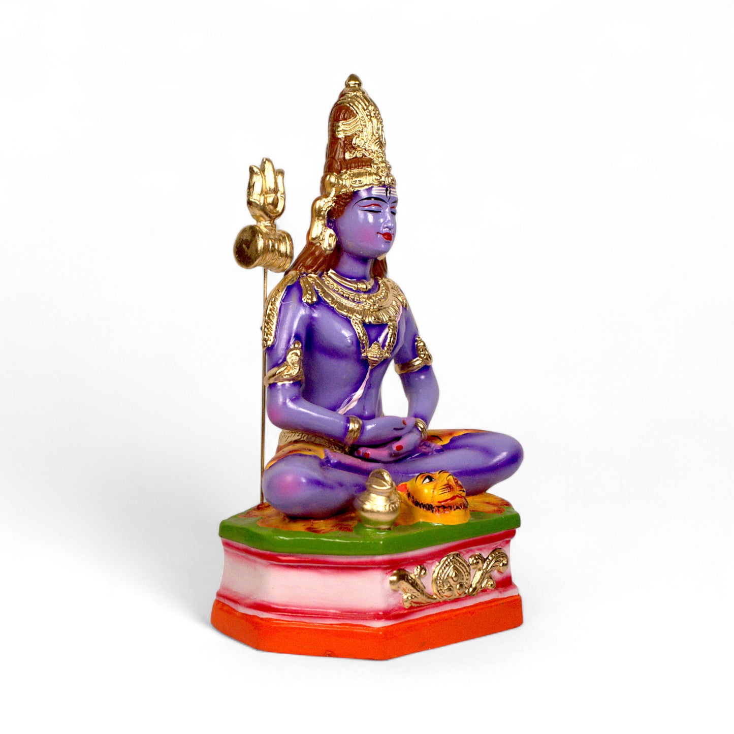 Yoga Shivan Hand-Painted Eco-Friendly Paper-Mâché Statue – Spiritual Decor for Meditation & Navratri Golu