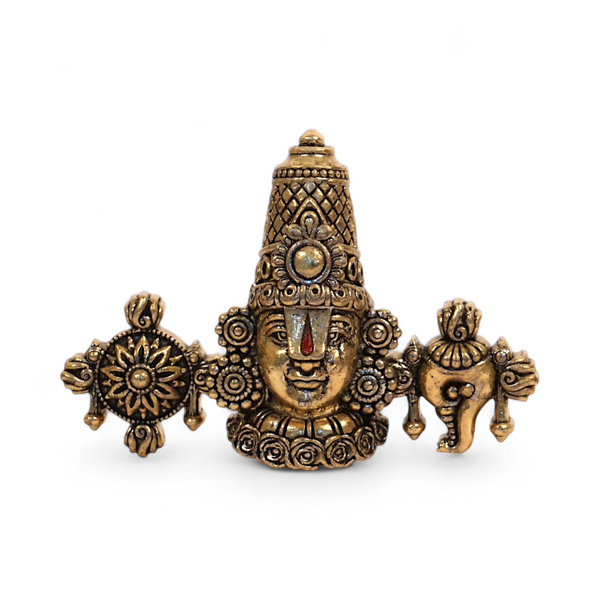 Sangu Chakra Vishnu Face Brass Wall Idol