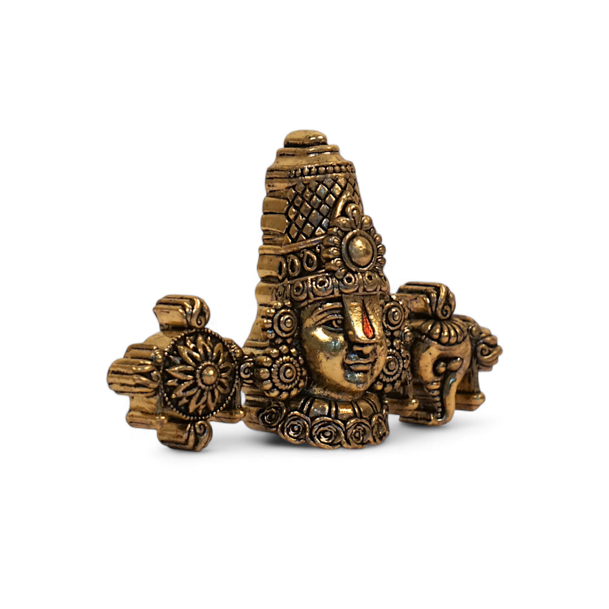Sangu Chakra Vishnu Face Brass Wall Idol