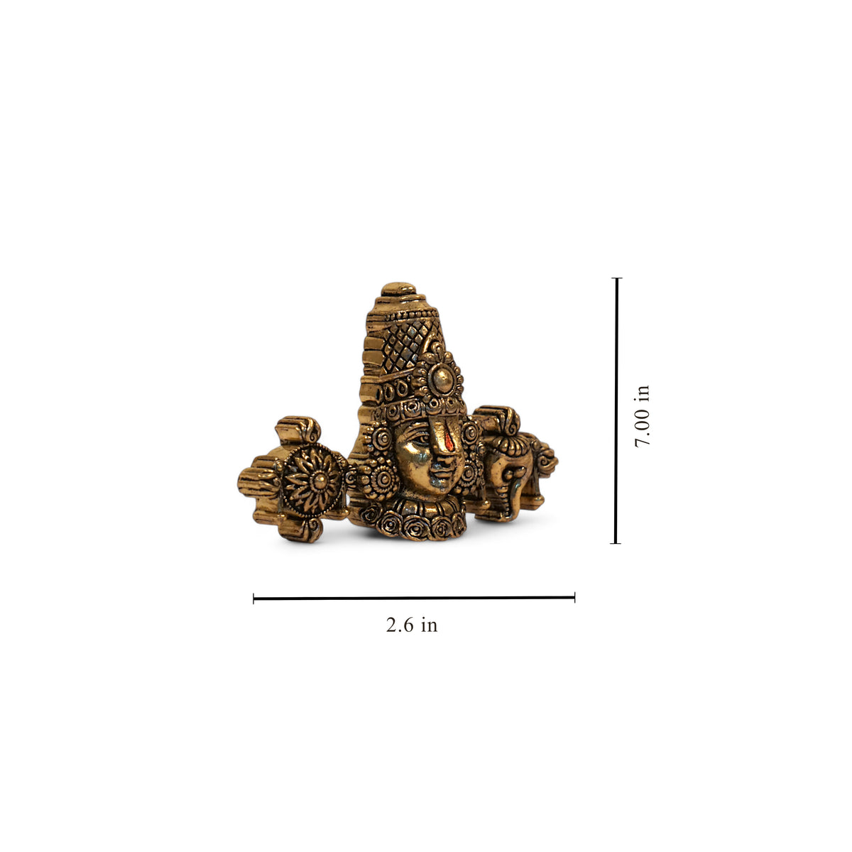Sangu Chakra Vishnu Face Brass Wall Idol