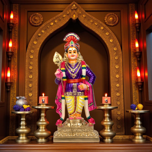 Rajalankara Murugar Paper Mache Golu Idol