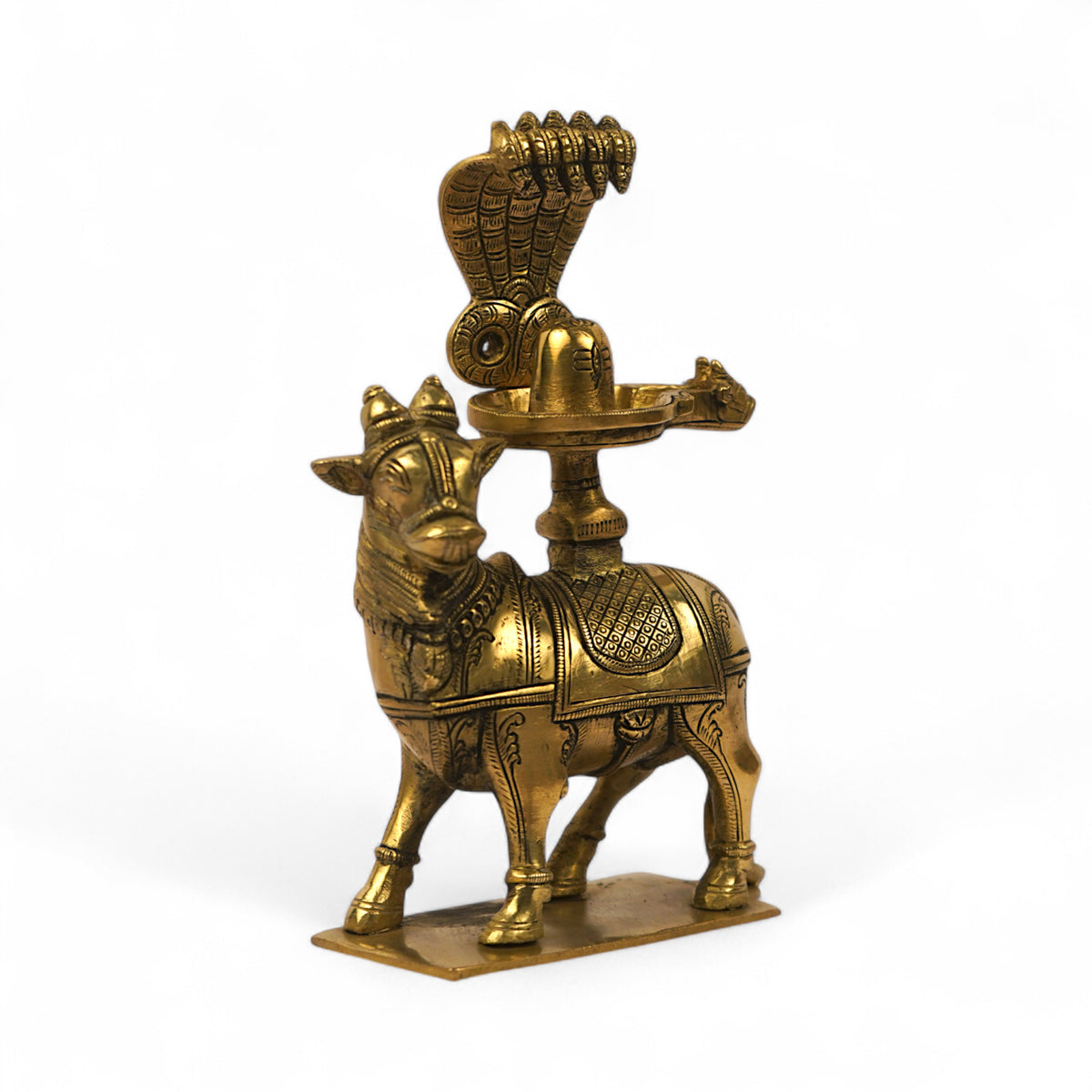 Shiva Lingam with Nandi – Brass Table Idol