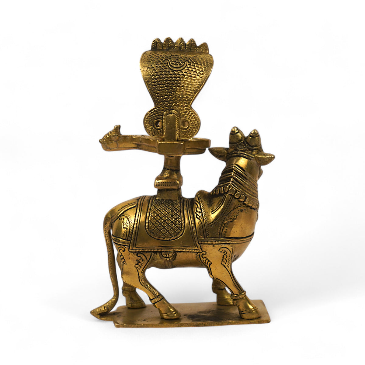 Shiva Lingam with Nandi – Brass Table Idol