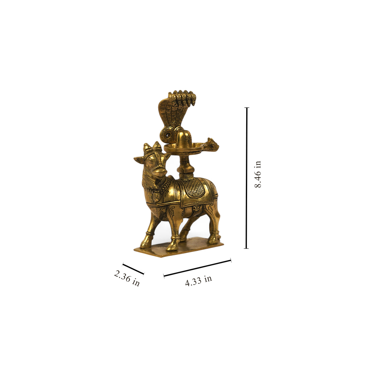 Shiva Lingam with Nandi – Brass Table Idol
