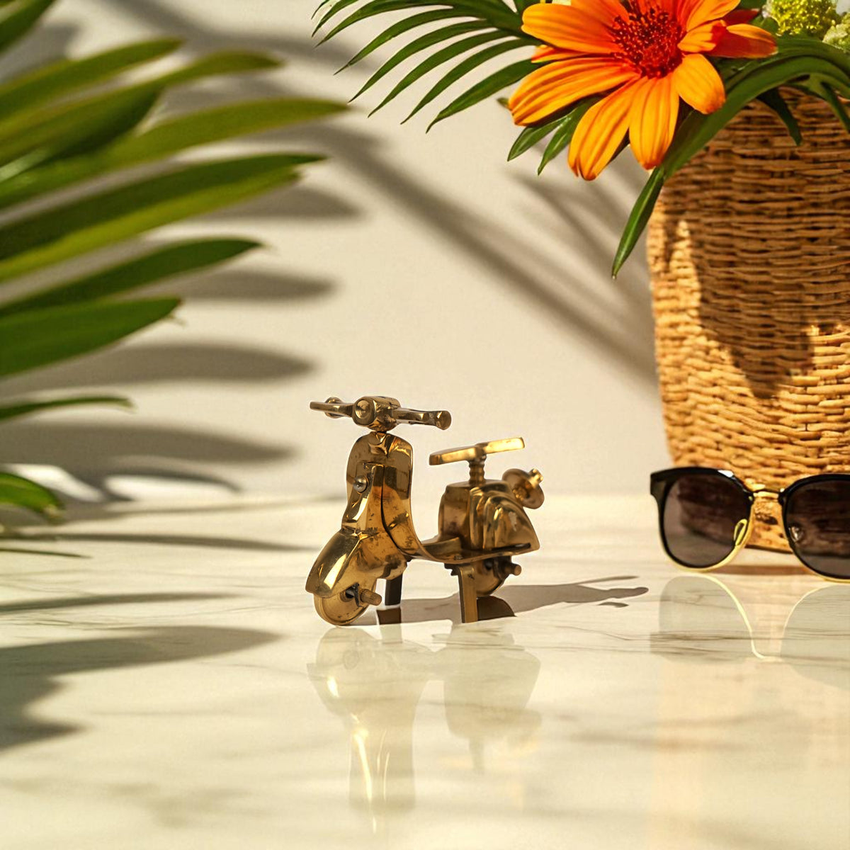 Brass Scooter Miniature – Handcrafted Decor