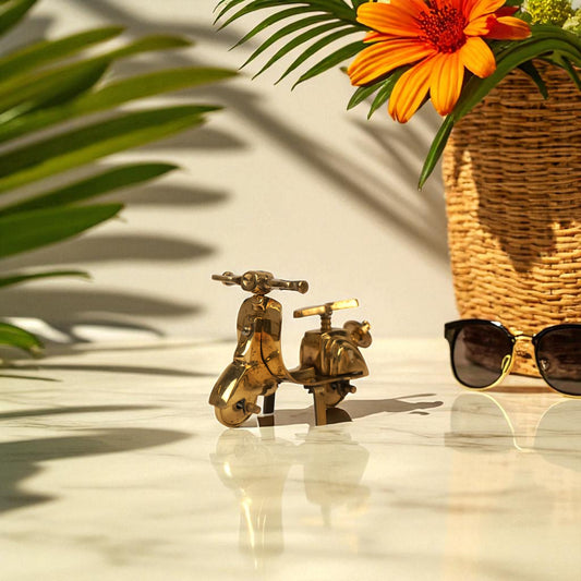 Brass Scooter Miniature – Handcrafted Decor
