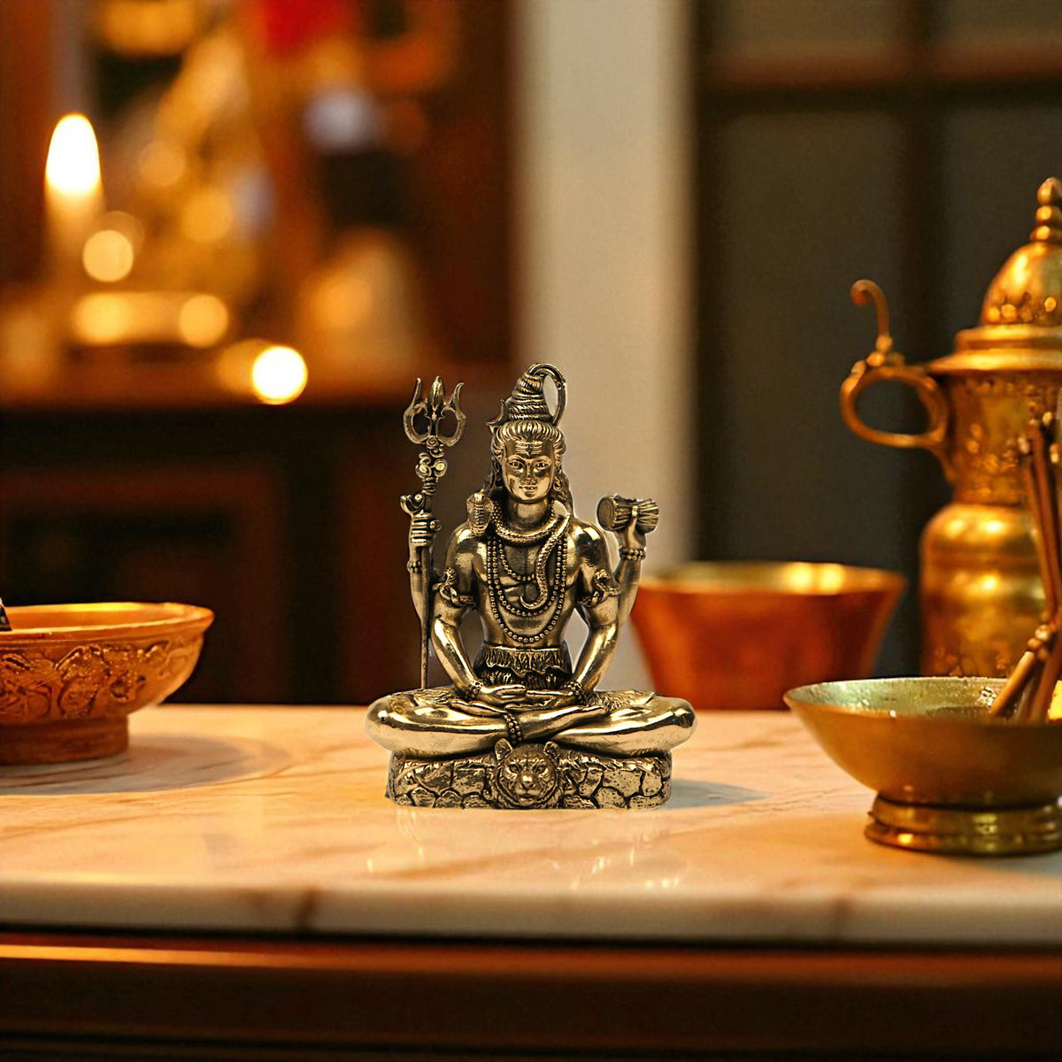 Shiva Brass Idol – Handcrafted Puja Decor