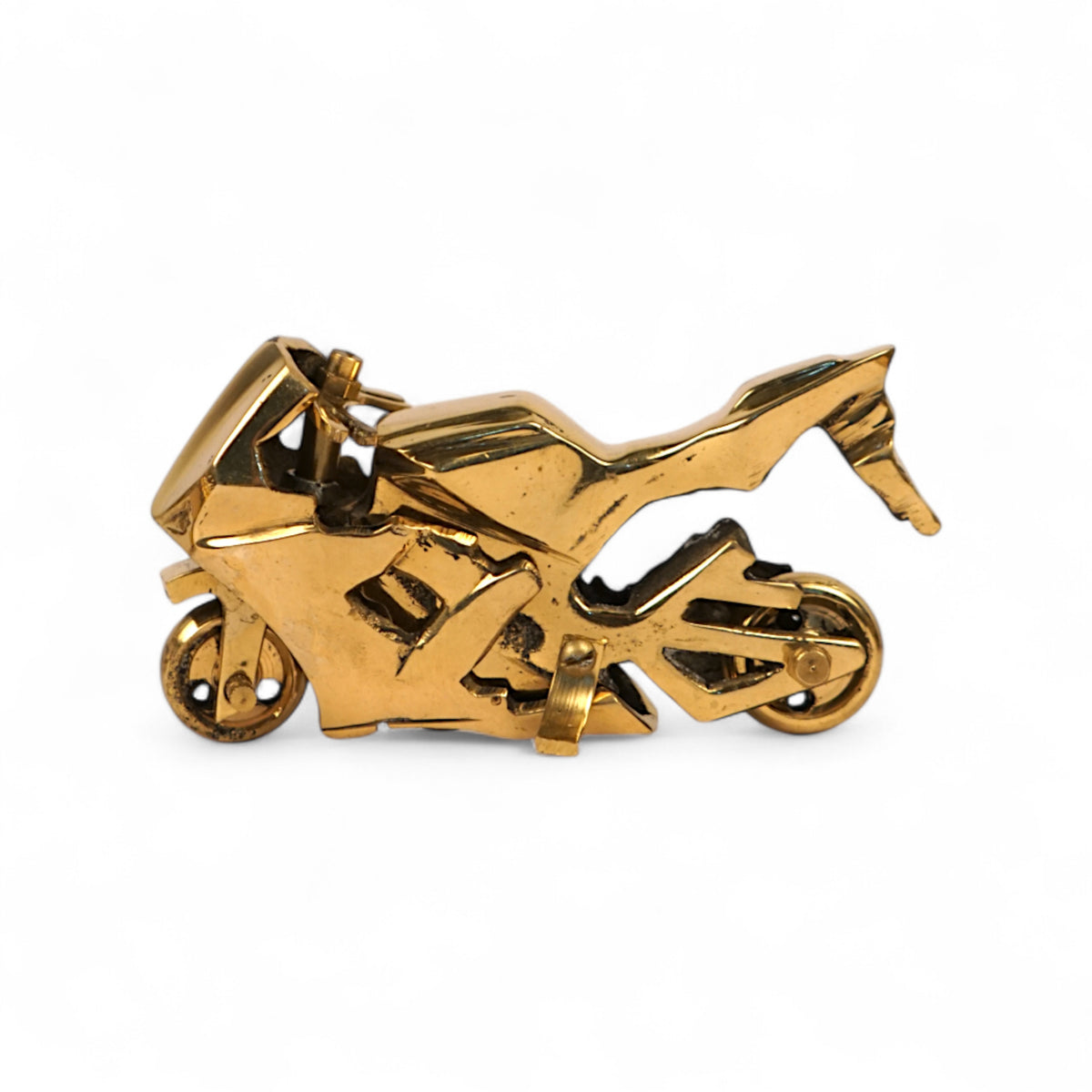 Sports Bike Brass Miniature – Handcrafted Decor