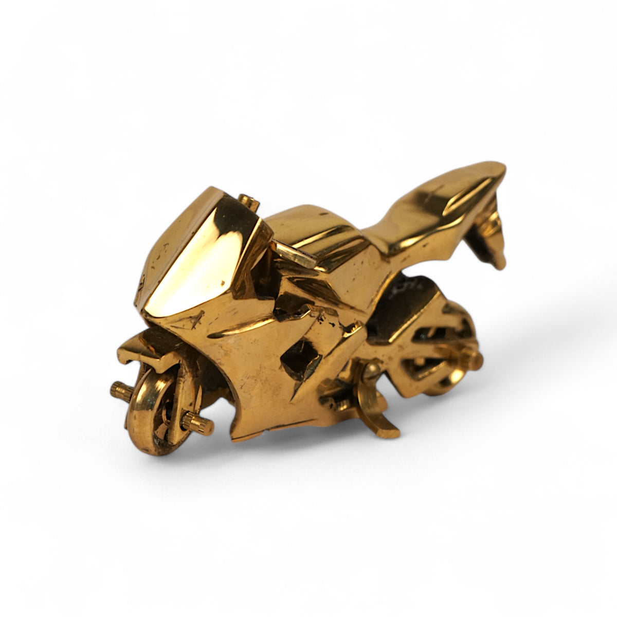 Sports Bike Brass Miniature – Handcrafted Decor