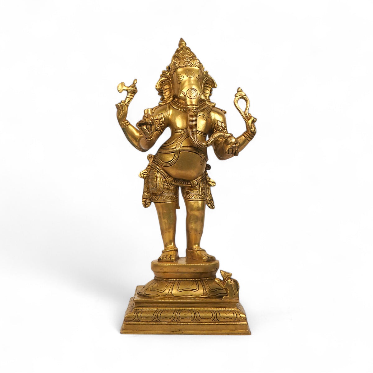 Ganesha Brass Statue – Handcrafted Altar Decor