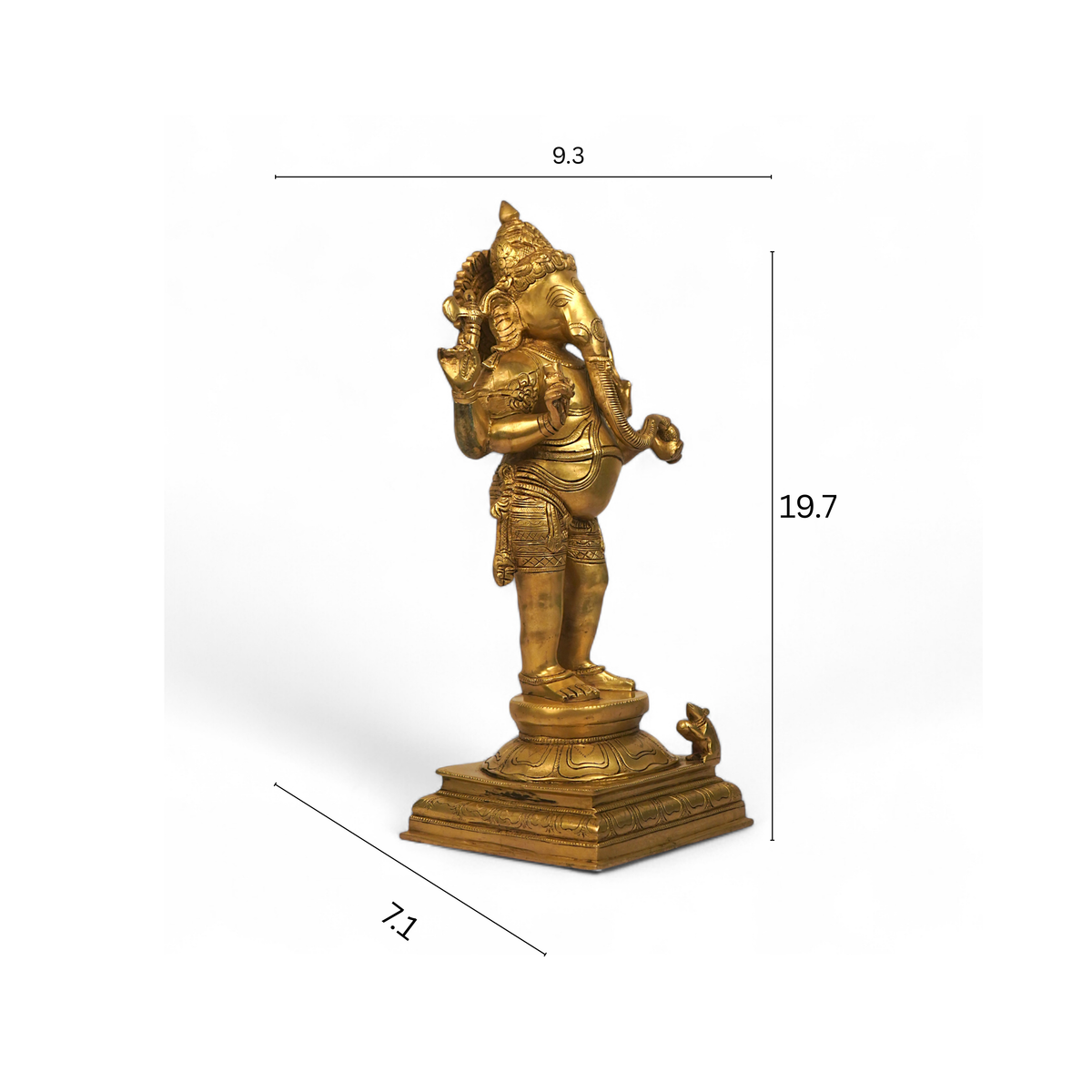 Ganesha Brass Statue – Handcrafted Altar Decor