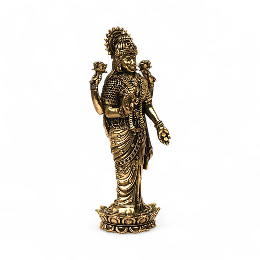 Vishnu & Lakshmi Brass Idol Set – Handcrafted 2-Piece Home Altar Décor
