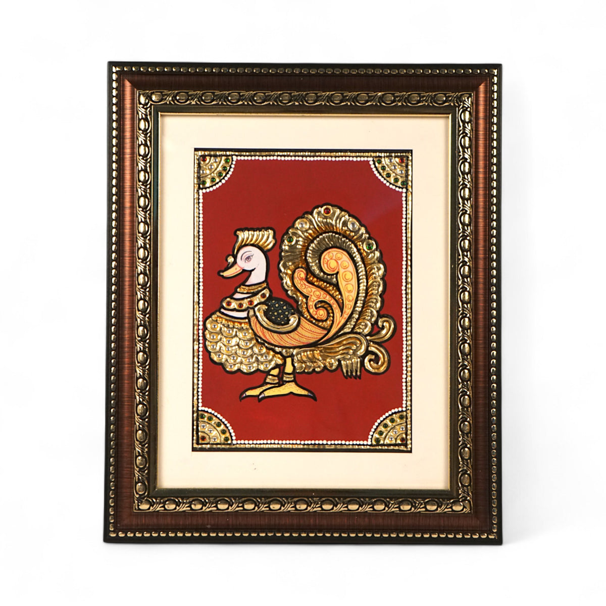 Annam Divine Swan Gold Tanjore Art Panel