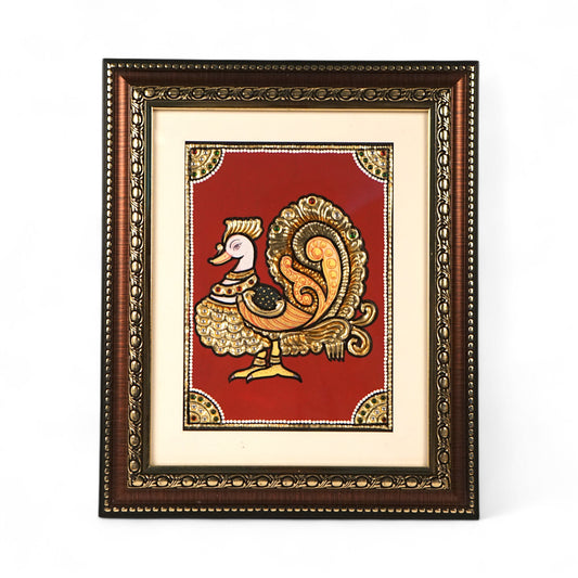 Annam Divine Swan Gold Tanjore Art Panel