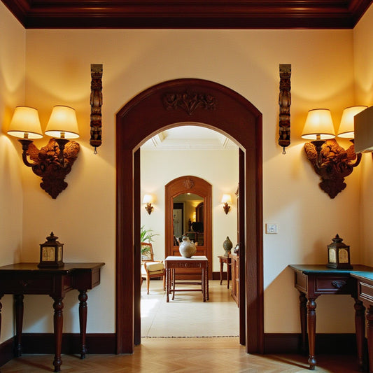 Yaali Elephant Bracket (Wood Polish) – Hand-Carved Wooden Temple Bracket | Traditional South Indian Art