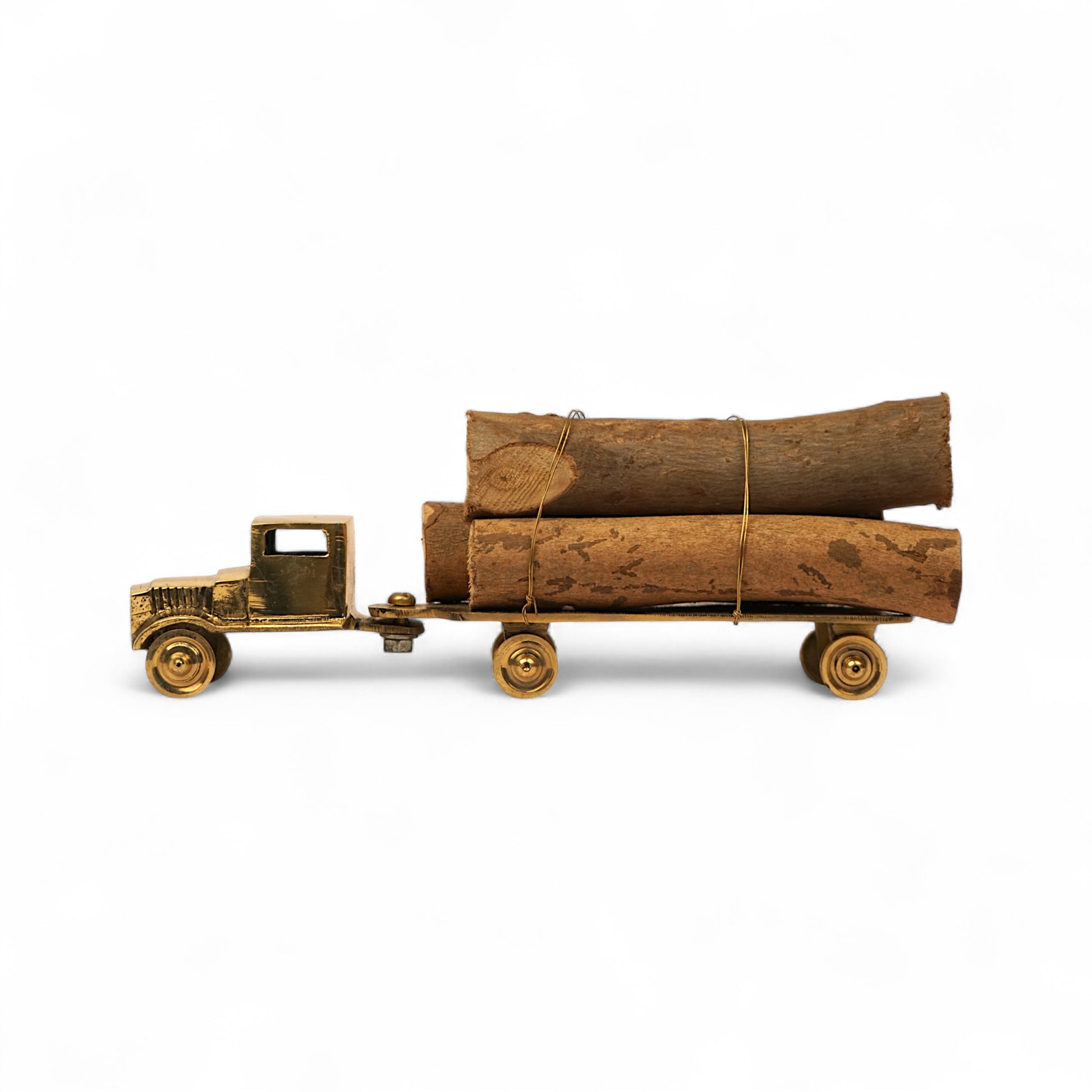 Brass log carrier truck miniature