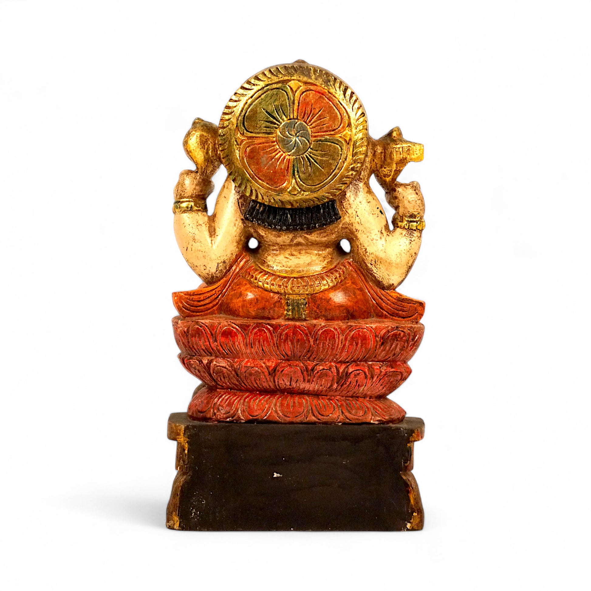 Antique finish Ganesh metal idol for puja room decor