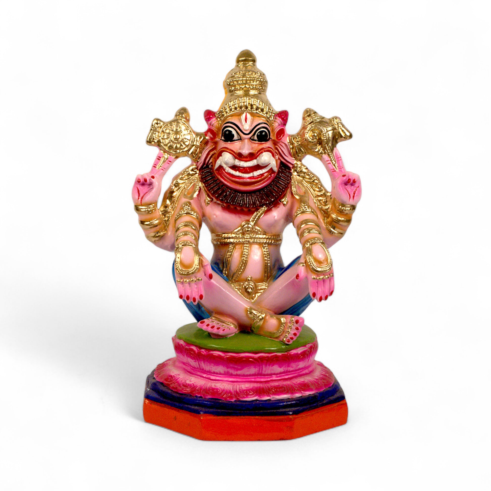 Meditative Narasimha figurine for altar display