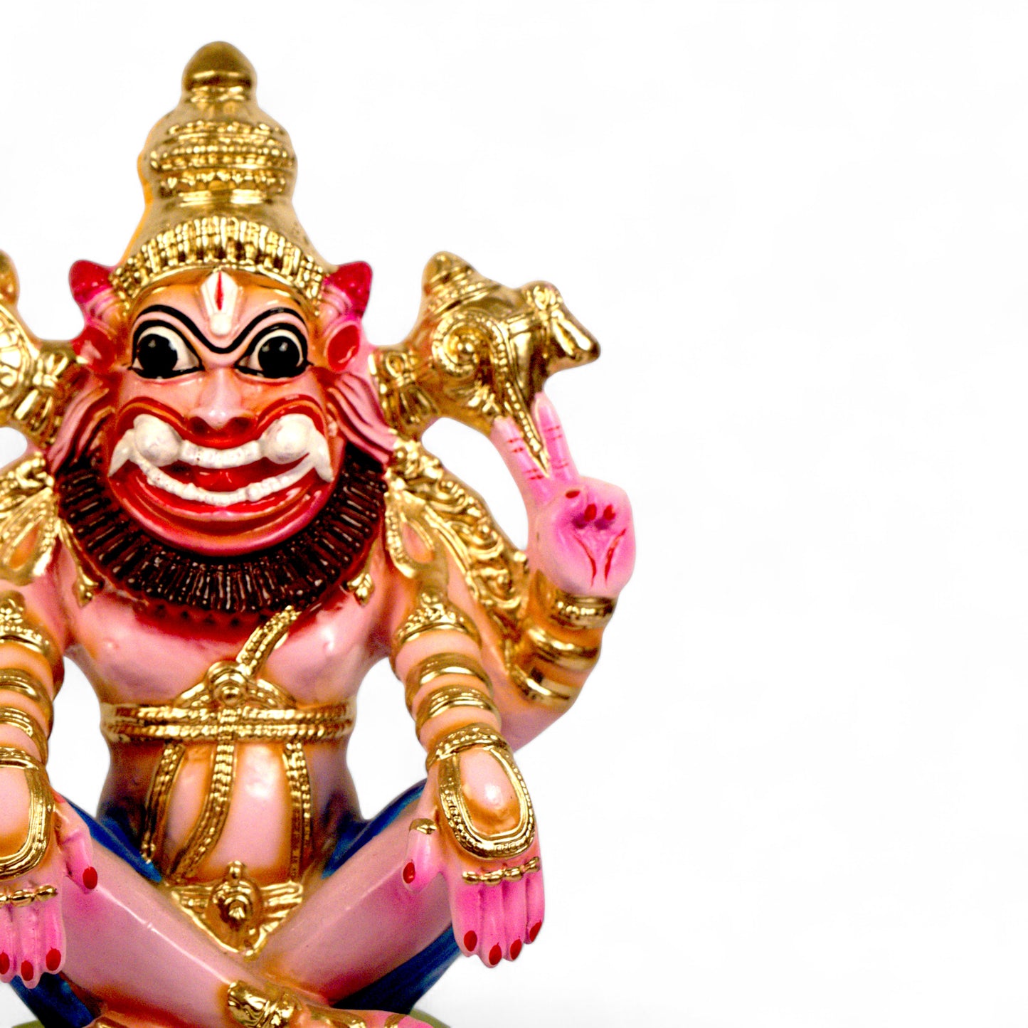 Meditative Narasimha figurine for altar display