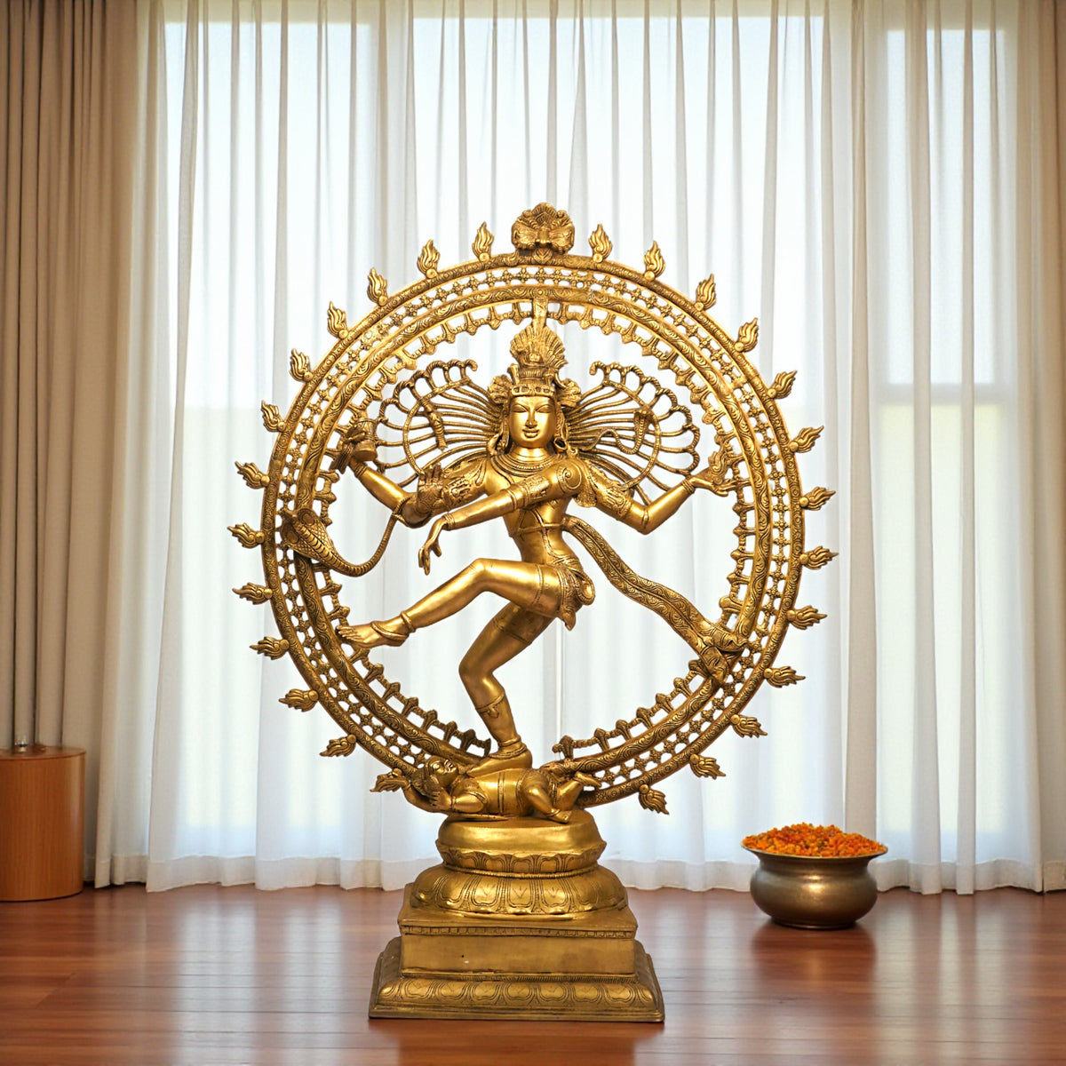 Nataraja Brass Sculpture – Polished Finish