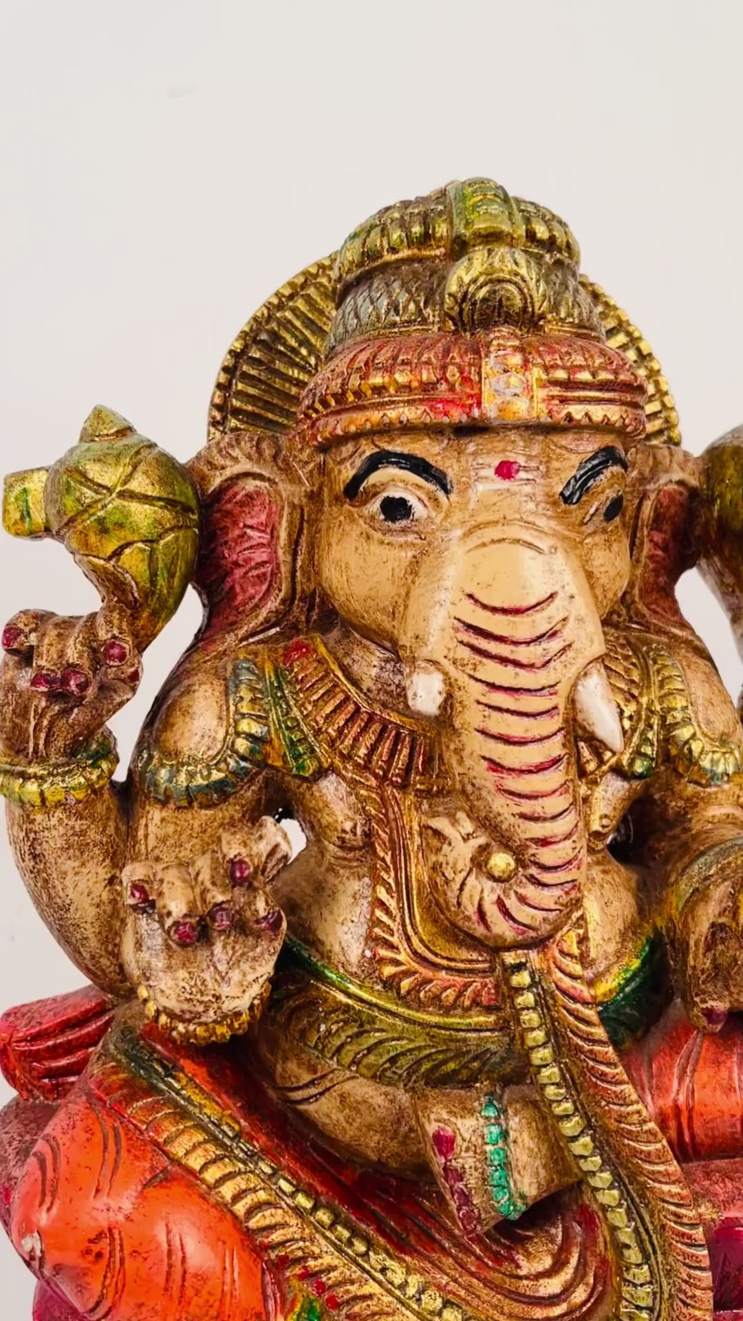 Antique finish Ganesh metal idol for puja room decor