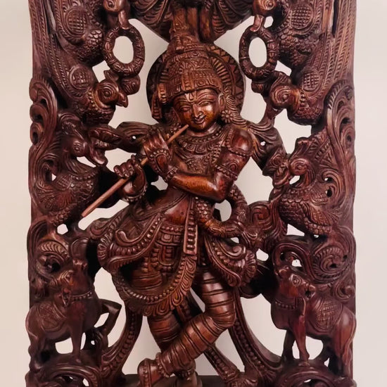 Alangara Vana Krishna wood carving