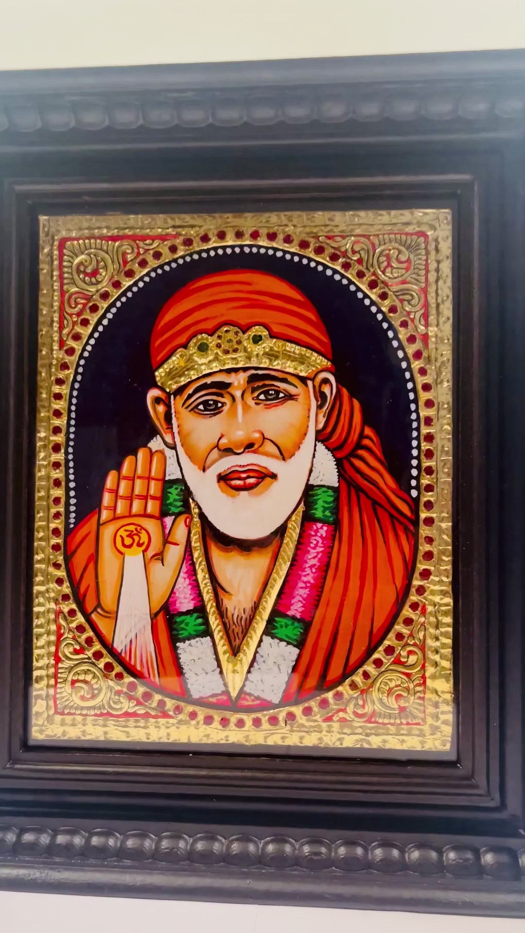 Sai Baba of Shirdi gold foil Tanjore wall art